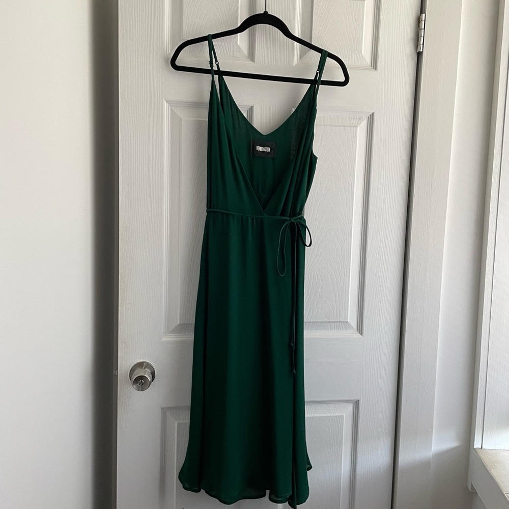 Reformation Temple Dress, Emerald green
